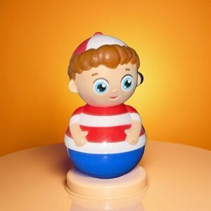 Rare WEEBLES Figure Big W Letter on Back of Shirt Red White Cap Blue Hat Boy B19